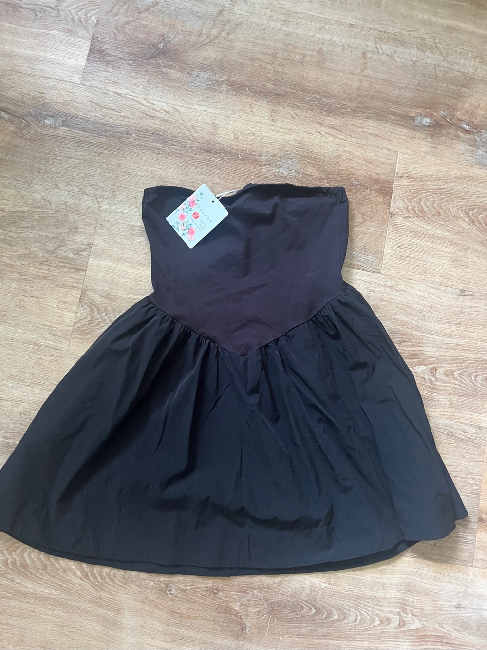 Strapless Black A-Line Mini Dress